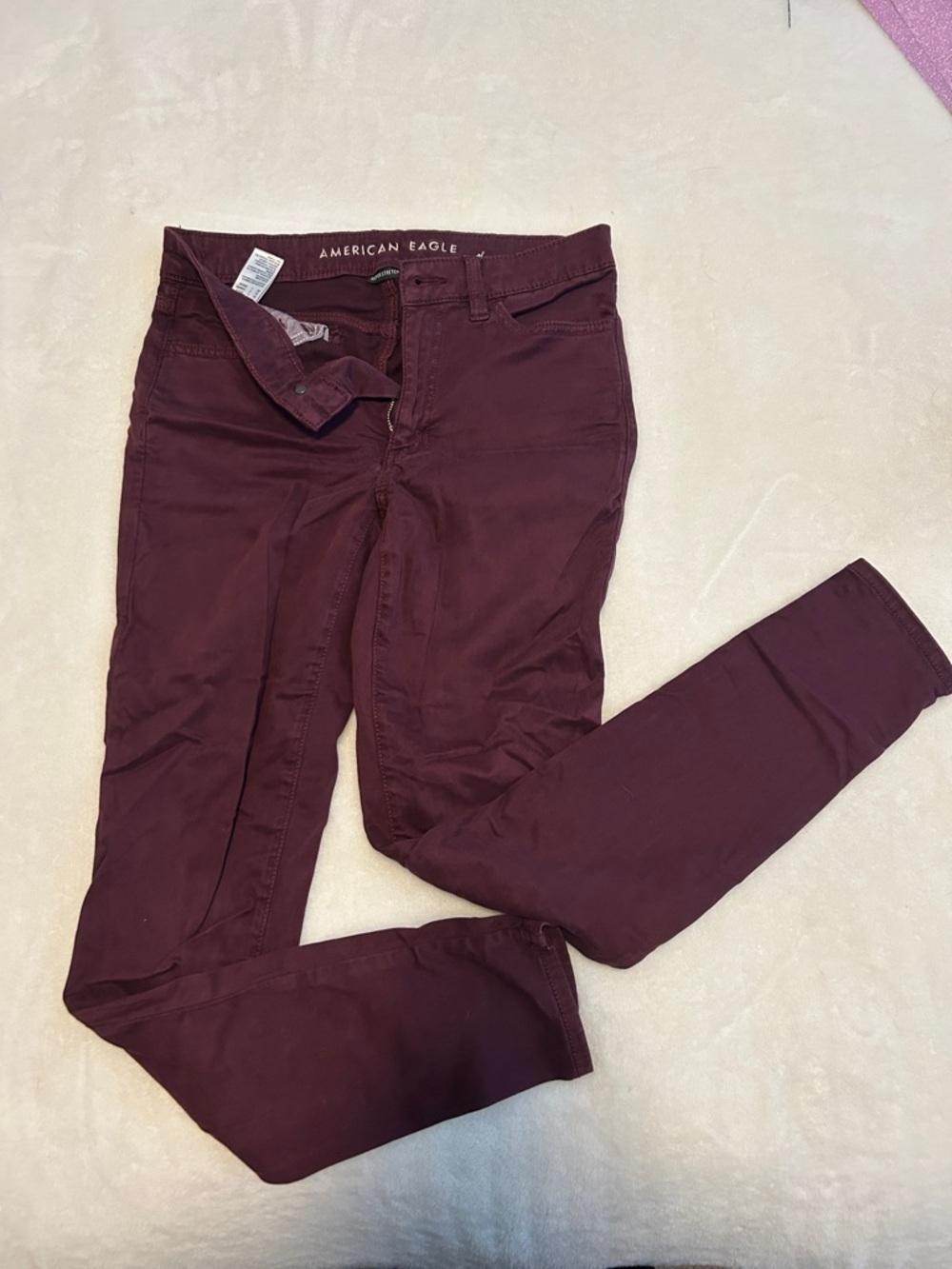 American Eagle Outfitters Super Stretch Skinny Jeans in Burgundy